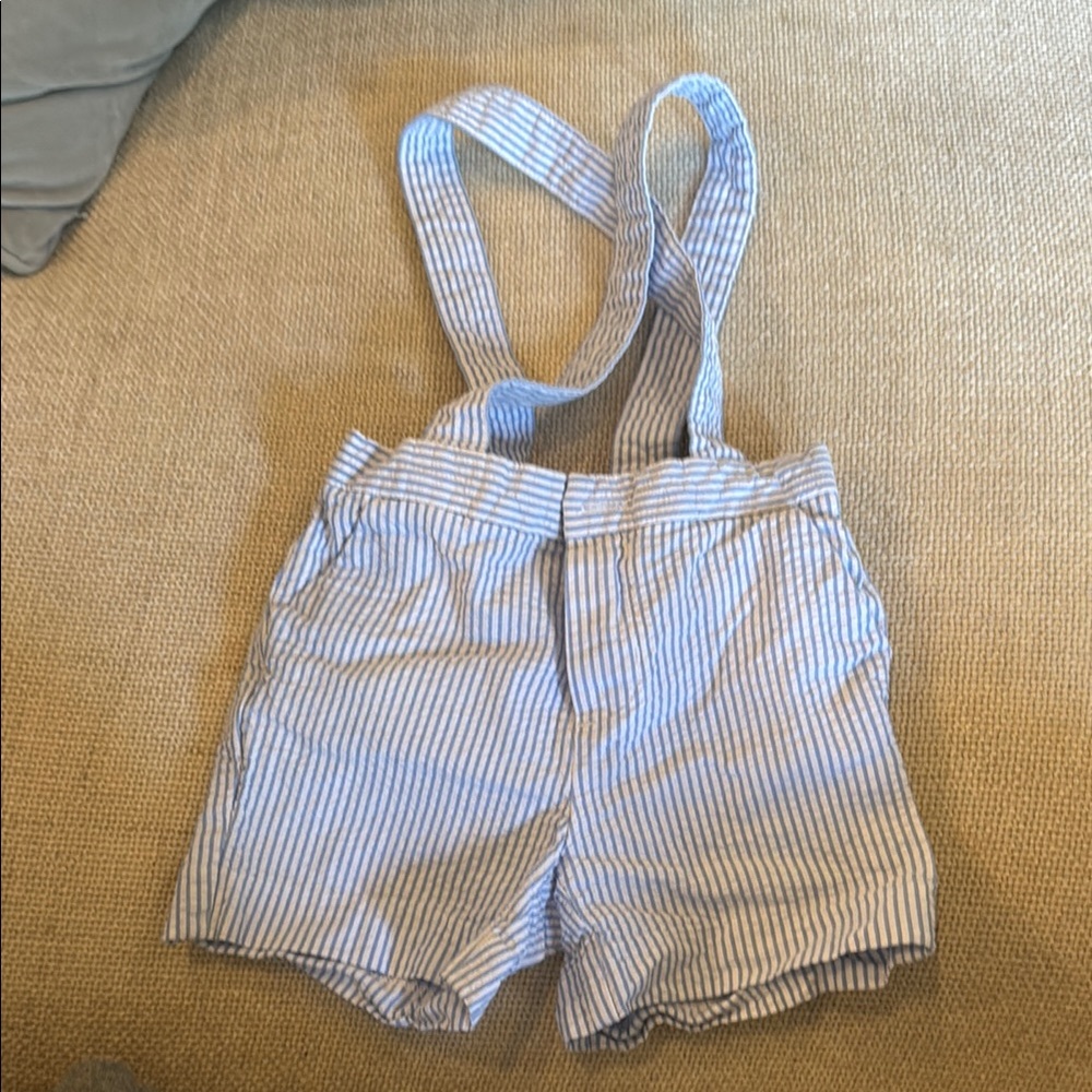 Striped Blue Kids Overalls